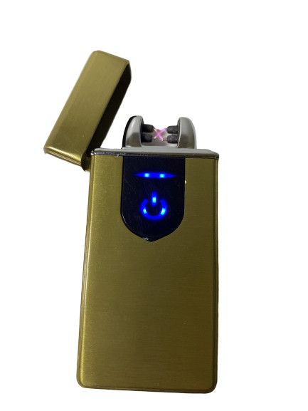 USB зажигалка электроимпульсная LIGHTER VIP X25 золотая Z005 фото