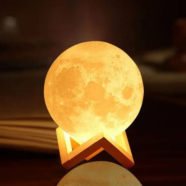 Настільний кольоровий світильник-нічник Місяць 3D LED на сенсорному керуванні (розмір L) ABC 2136555010 фото