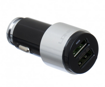 Автомобільний зарядний пристрій 4.2 A 2 USB з кабелем MicroUSB LDNIO C403 Чорне LDNC403B фото