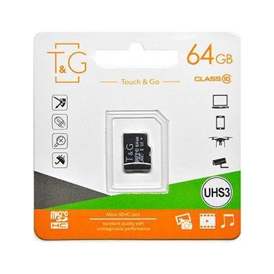 Карта пам'яті SD adapter MicroSDHC UHS-3 Class 10 T&G 64GB SDTG64 фото