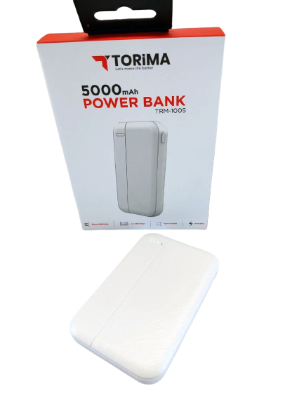 УМБ TORIMA TRM-1005 USB type-C 2.0 5000 mAh White 1738953854 фото