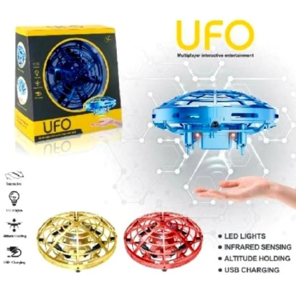 Квадрокоптер мини "Летающая тарелка" UFO с Led подсветкой анти столкновение НЛО Синий 1343163911 фото