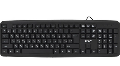 Клавиатура проводная USB классическая UKC Черная 1971852915 фото