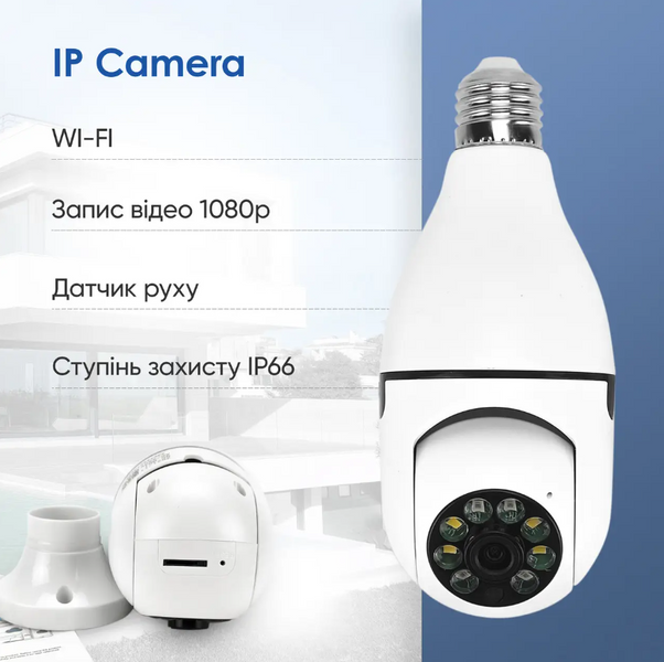 IP камера лампочка L1 UKC уличная поворотная камера видеонаблюдения в цоколь лампочки скрытая камера лампочка 1971866928 фото