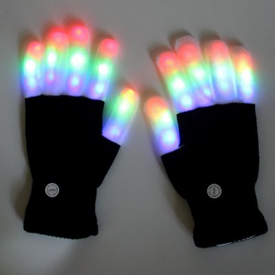 Led перчатки 17*11см. светящиеся в темноте, мигают 6 режимов ABC 1525277983 фото