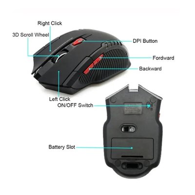Ігрова бездротова мишка бездротова USB S200 Gaming Mouse ABC чорна WBS200 фото