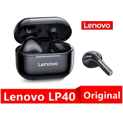 Беспроводные наушники Lenovo LP40 TWS Blooetooth с кейсом Черные RMXlp40 фото