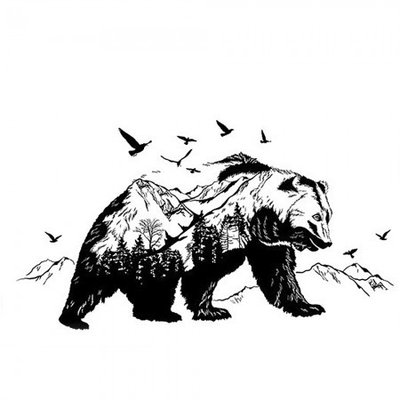 Інтер'єрна наклейка Чорний Гірський ведмідь ABC 1659534107 фото