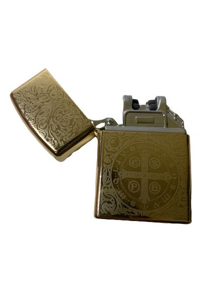 USB зажигалка электроимпульсная LIGHTER VIP X-10 золотая Z005 фото