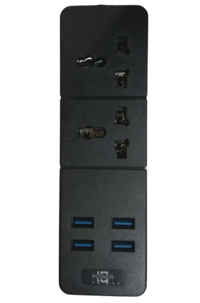 Сетевой фильтр удлинитель на 2 розетки и 4 USB 3.1A Power Socket TB-T07 Черный PSTBT07B фото