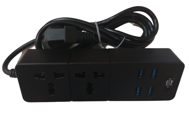 Мережевий фільтр подовжувач на 2 розетки та 4 USB 3.1 A Power Socket TB-T07 Чорний PSTBT07B фото