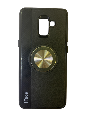 Захисний чохол-накладка з металевою пластиною iFace на Samsung Galaxy A8 Plus 2018 Чорний IFACESMSNGA8P18B фото