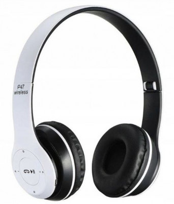 Бездротові Bluetooth-навушники з радіо та функцією плеєра P47 Білі BTP47W фото