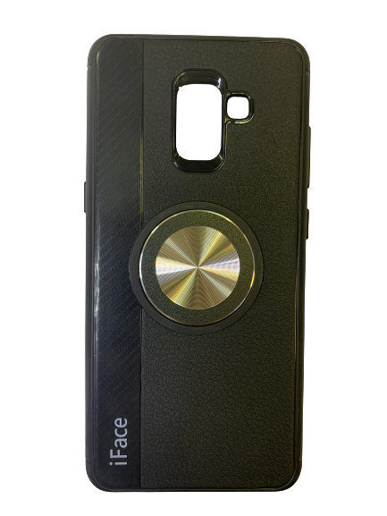 Захисний чохол-накладка з металевою пластиною iFace на Samsung Galaxy A8 Plus 2018 Чорний IFACESMSNGA8P18B фото