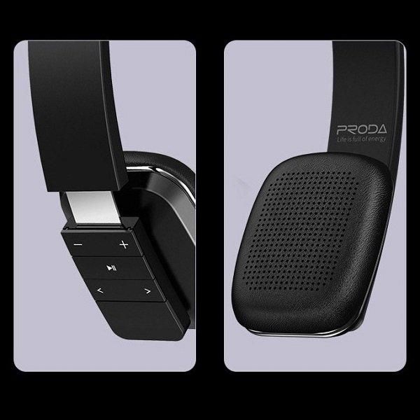 Бездротові Bluetooth 5.0 навушники Proda BH300 Plus чорні BH300 фото
