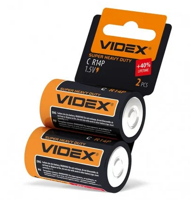 Батарейка сольова Videx C R14P 1.5V (2 шт.) VIDEXCR14P фото