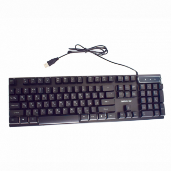 Дротова ігрова клавіатура з підсвіткою Zornwee 510 Чорна ATLANFAM200PB фото