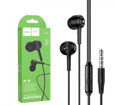 Дротові навушники Hoco M82 3.5мм La musique universal earphones with mic (чорні) 1805490969 фото