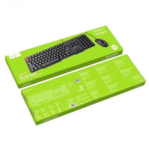 Клавіатура та мишка 2 в 1 Hoco GM16 Чорна ATLANFAATV100 фото