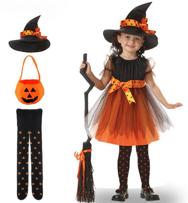 Детский костюм Ведьмочка Хэллоуин Тыква (110-120) ABC Halloween 1961014938 фото