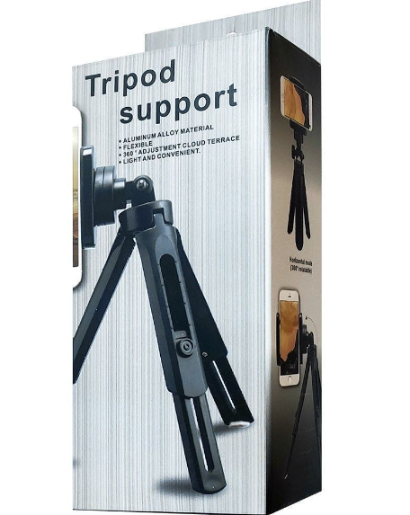 Трипод штатив для телефона або камери селфі Tripod support Чорний TRPDSPPRTB фото
