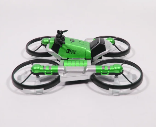 Радиоуправляемый дрон-трансформер с камерой 2 в 1 квадрокоптер-мотоцикл Leap 550 mah Зеленый LEAPG фото