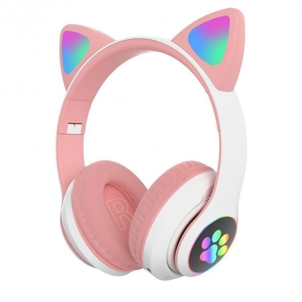 Бездротові Bluetooth-навушники зі світними котячими вушками ABC рожеві CATEAR1 фото