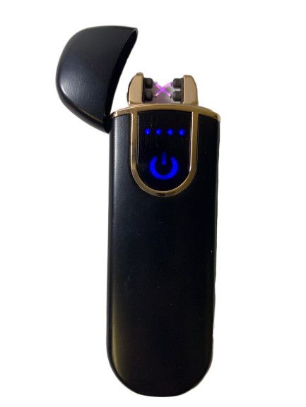 USB зажигалка электроимпульсная LIGHTER VIP QQ черная Z0010 фото