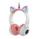 Бездротові Bluetooth навушники Єдиноріг зі світними котячими вушками та рогом ABC рожеві CATEAR2 фото 3