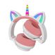 Бездротові Bluetooth навушники Єдиноріг зі світними котячими вушками та рогом ABC рожеві CATEAR2 фото 2