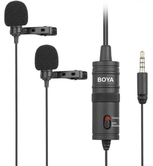 Подвійний всеспрямований петличний мікрофон BOYA BY-M1DM 3,5 мм BOYABYM1DM фото