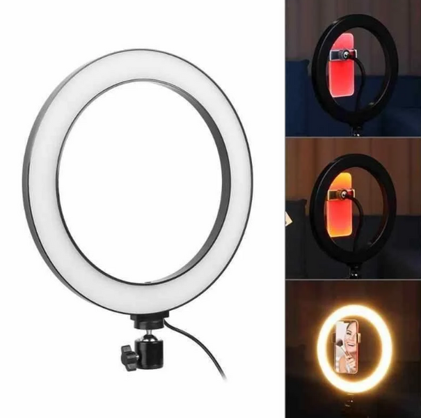 Светодиодная LED лампа с регулировкой свечения селфи кольцо с креплением на штатив Ring Fill Light 26 см RNGFLLLGHT26 фото