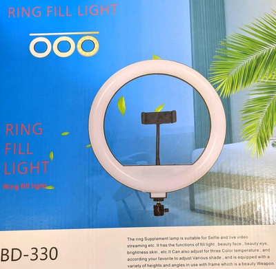 Селфі лампа кільцева (на usb) RING FILL LIGHT BD-330 (33 см.) і тримачем для телефона, 14 Вт 1840311979 фото