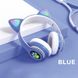 Бездротові Bluetooth навушники зі світними котячими вушками CAT AKS-28 Блакитні CATEAR1 фото 1