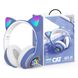 Бездротові Bluetooth навушники зі світними котячими вушками CAT AKS-28 Блакитні CATEAR1 фото 2