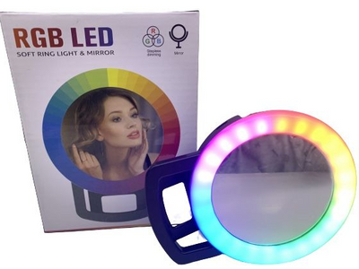 RGB LED Селфі кільце з дзеркалом для телефона Soft Ring Light&Mirror RGBLEDSRLM фото