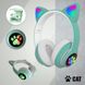 Бездротові Bluetooth навушники зі світними котячими вушками CAT AKS-28 Зелені CATEAR1 фото 1
