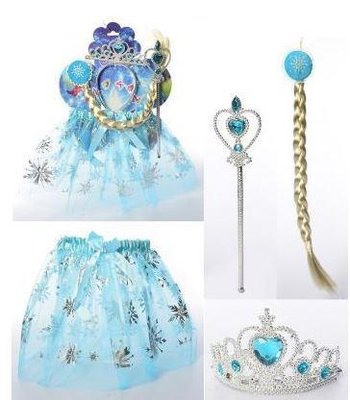 Набір Ельза Frozen "Холодне Серце" 6 предметів (коса, спідниця, 2 корони і 2 палички) ABC 1535835086 фото