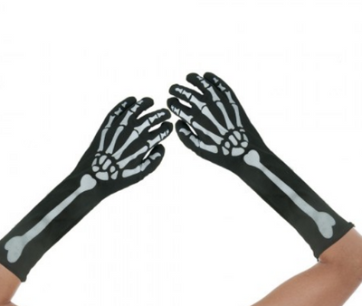 Перчатки Скелета длинные ABC Хэллоуин PERCHATYSKELETLONGABC фото
