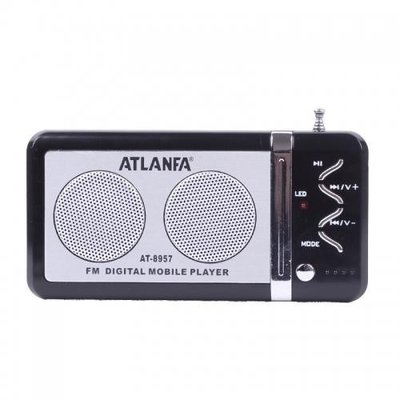 Портативний радіоприймач з USB ATLANFA AT-8957 чорний 8957 фото
