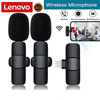 Подвійний бездротовий петличний мікрофон Lenovo для телефона на Iphone Lightning 1855678262 фото
