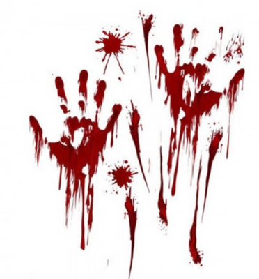 Наклейки кровавые следы Руки ABC Хэллоуин 00-027 фото