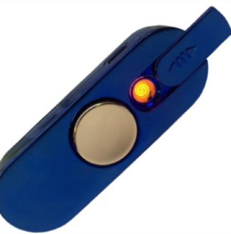 USB зажигалка-спинер с подсветкой электронная спиральная LIGHTER VIP Club Spin Light H Синяя LVCSPNLHBL фото