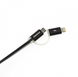 USB-кабель Remax Aurora RC-020t 2in1 Lightning-microUSB Чорний RMXRC020TB фото 2