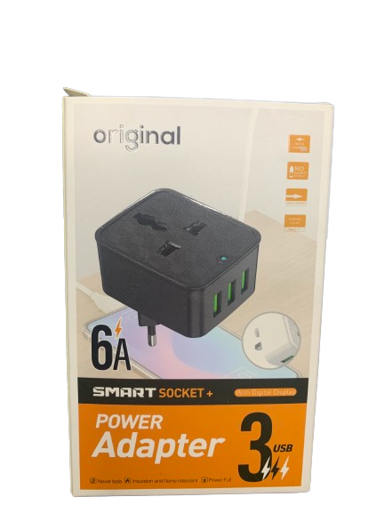Power Adapter на 3 usb + Евро переходник 6A ABC черный 1808584960 фото