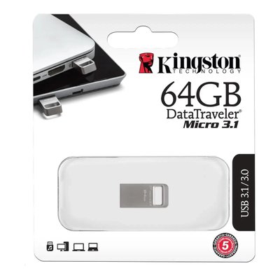 Флешка 64 гб Kingston USB3.1 Gen.1 DataTraveler Micro 64GB Silver ABC 1669402861 фото