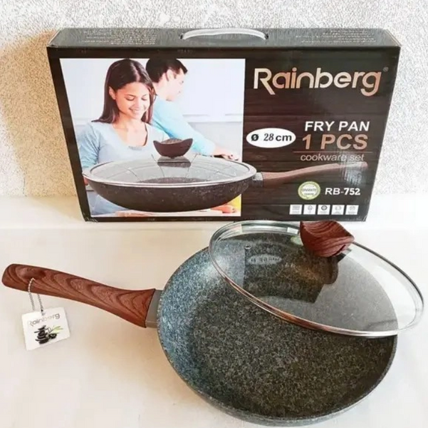 Сковорода Rainberg RB-752 з антипригарним мармуровим покриттям 28 см 1808601197 фото
