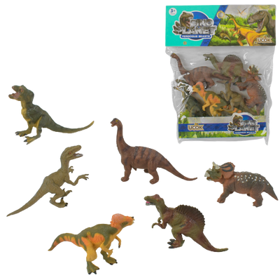 Набір динозаврів, 6 динозаврів, в пакеті ABC 1830702294 фото