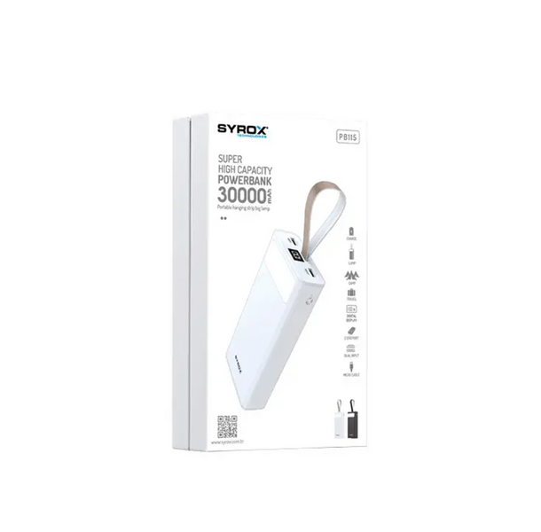 Повербанк SYROX PB115 30000 mAh зі швидкою зарядкою з ліхтарем USB юсб повер банк павербанк powerbank ABC 1708683353 фото