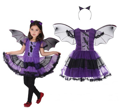 Дитячий карнавальний костюм плаття на дівчинку Кажан Хелловін (100-110 см) ABC Halloween DETS-00 фото